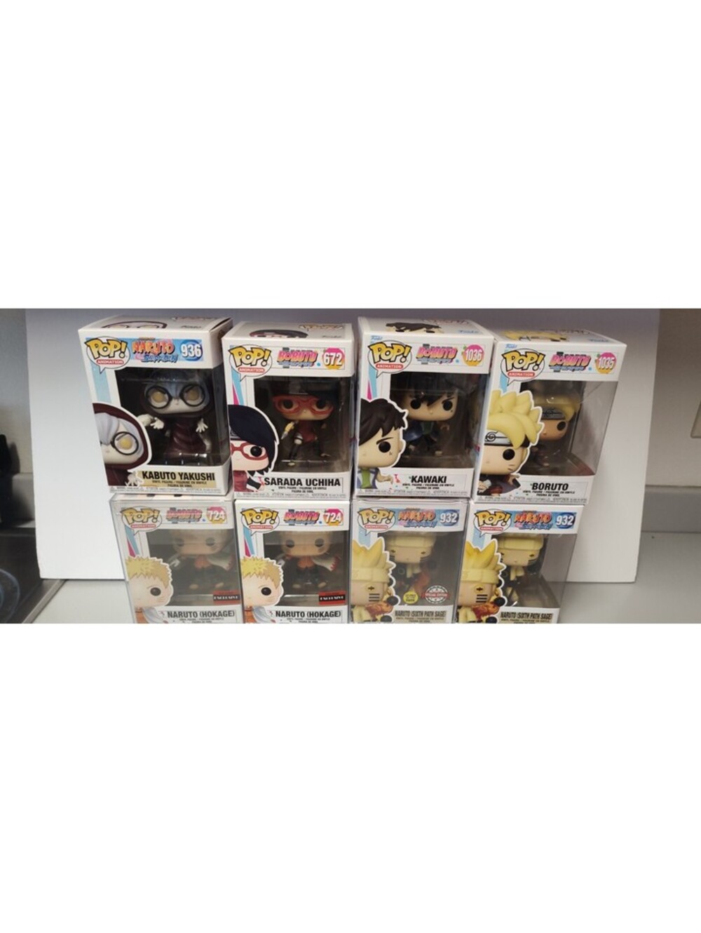 Funko Pop Naruto Boruto 8 Figure Lot 724 932 936 672 1035 1036 Exclusives NIB